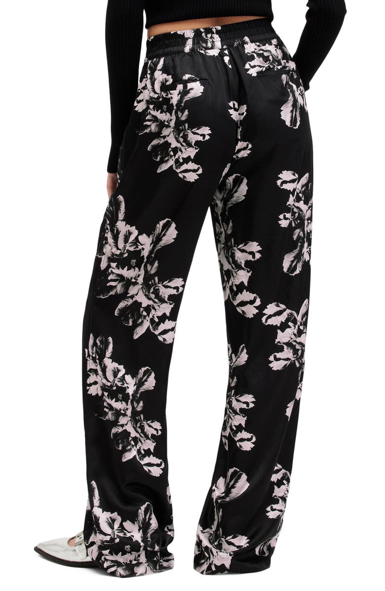 AllSaints Charli Floral Satin Pants, Alternate, color, 