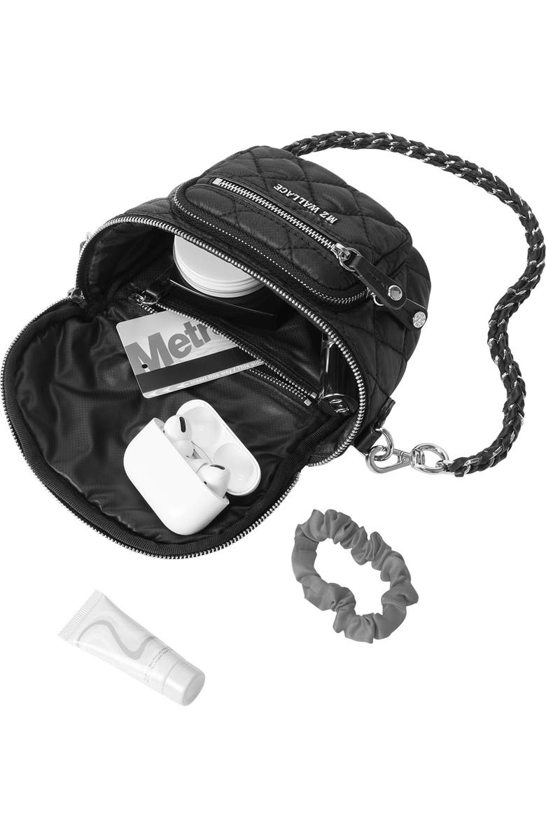 MZ Wallace Micro Crosby Diamond Quilted Nylon Sling Bag, Alternate, color, Black