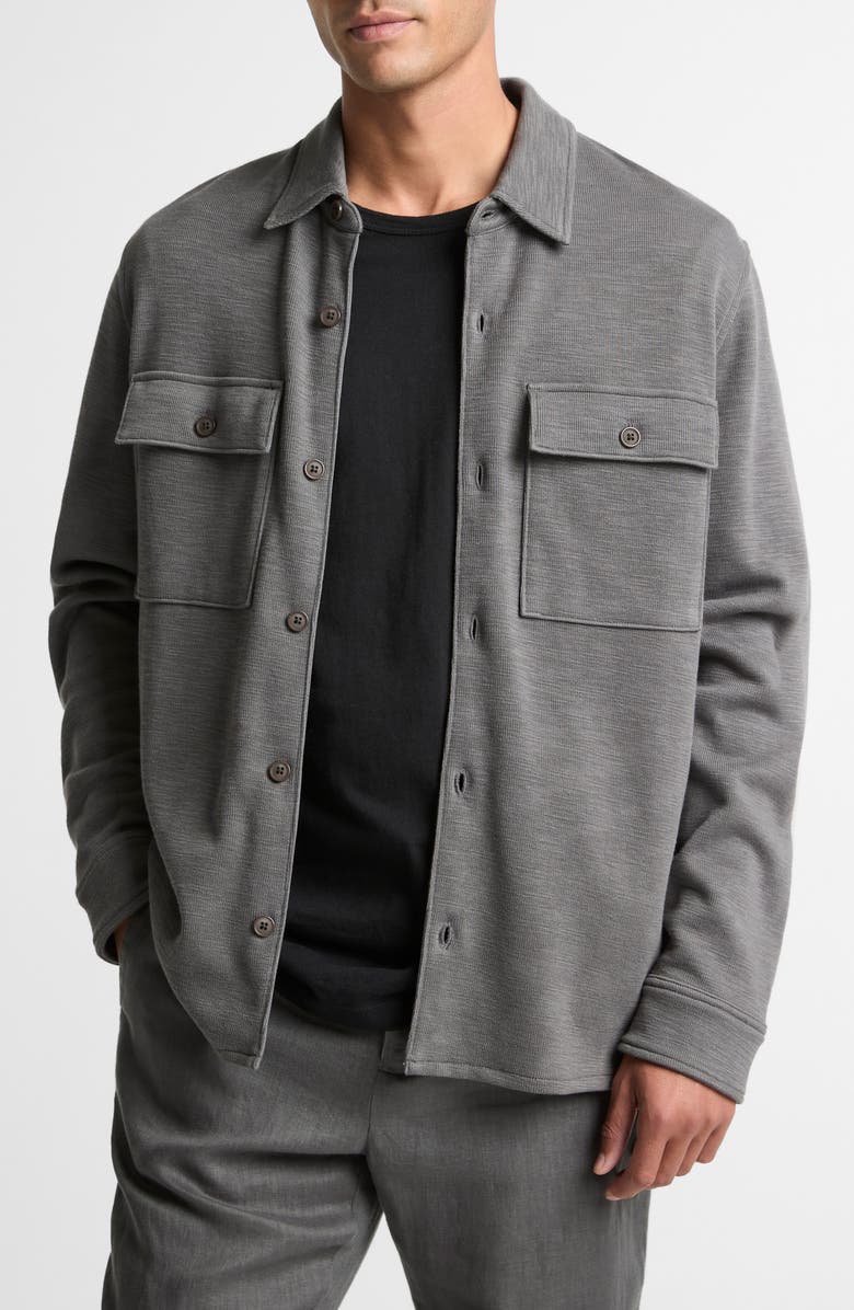 Vince Double Slub Shirt Jacket, Main, color, Slate