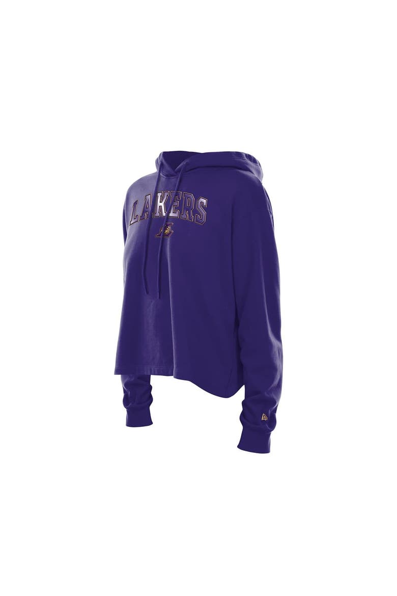 Women's New Era Purple Los Angeles Lakers Glam Game Open Back Hoodie, Alternate, color, Purple