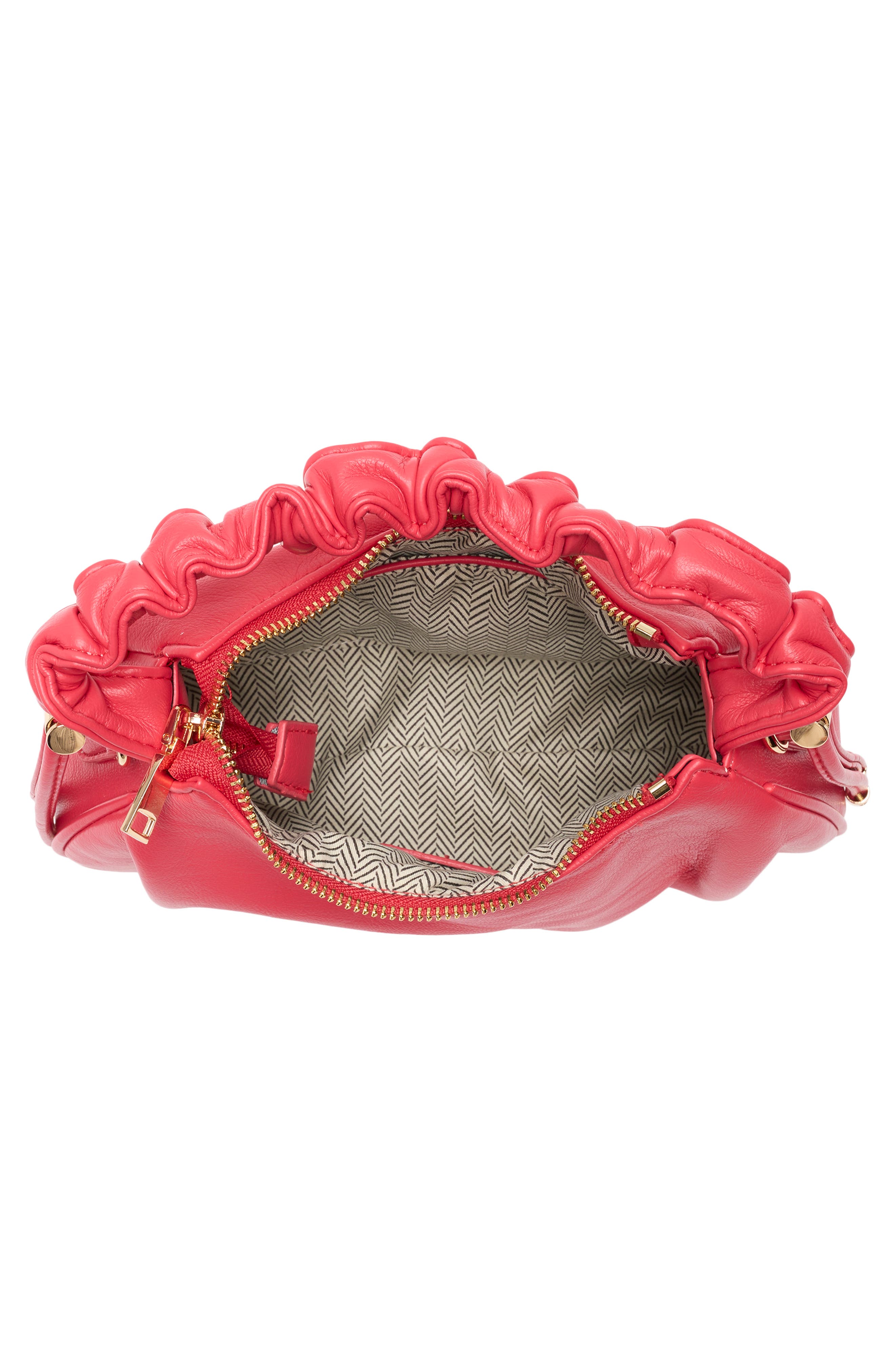 Scrunched Handle Crossbody Bag, Alternate, color, CORAL