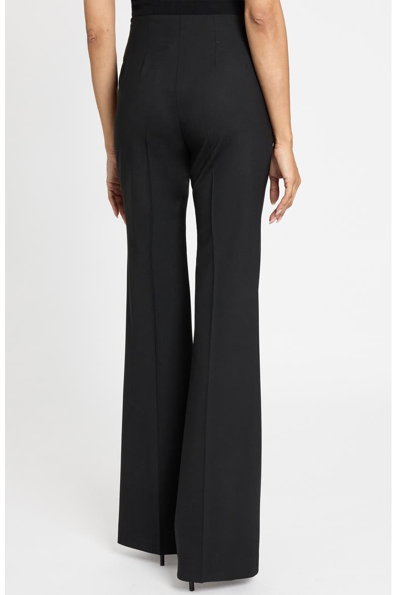 Beth Flared Pant in Virgin Wool Stretch, Alternate, color, BLACK