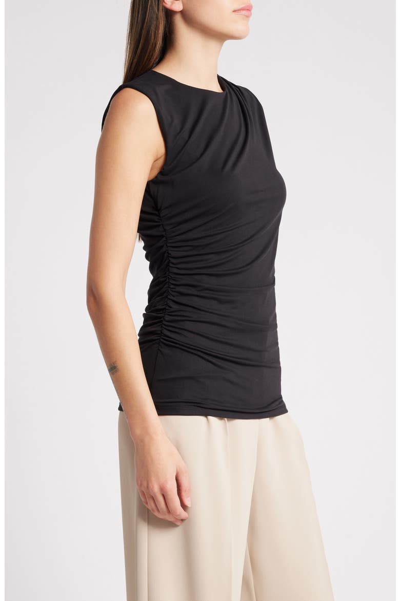 Aliz Ruched Top, Alternate, color, BLACK