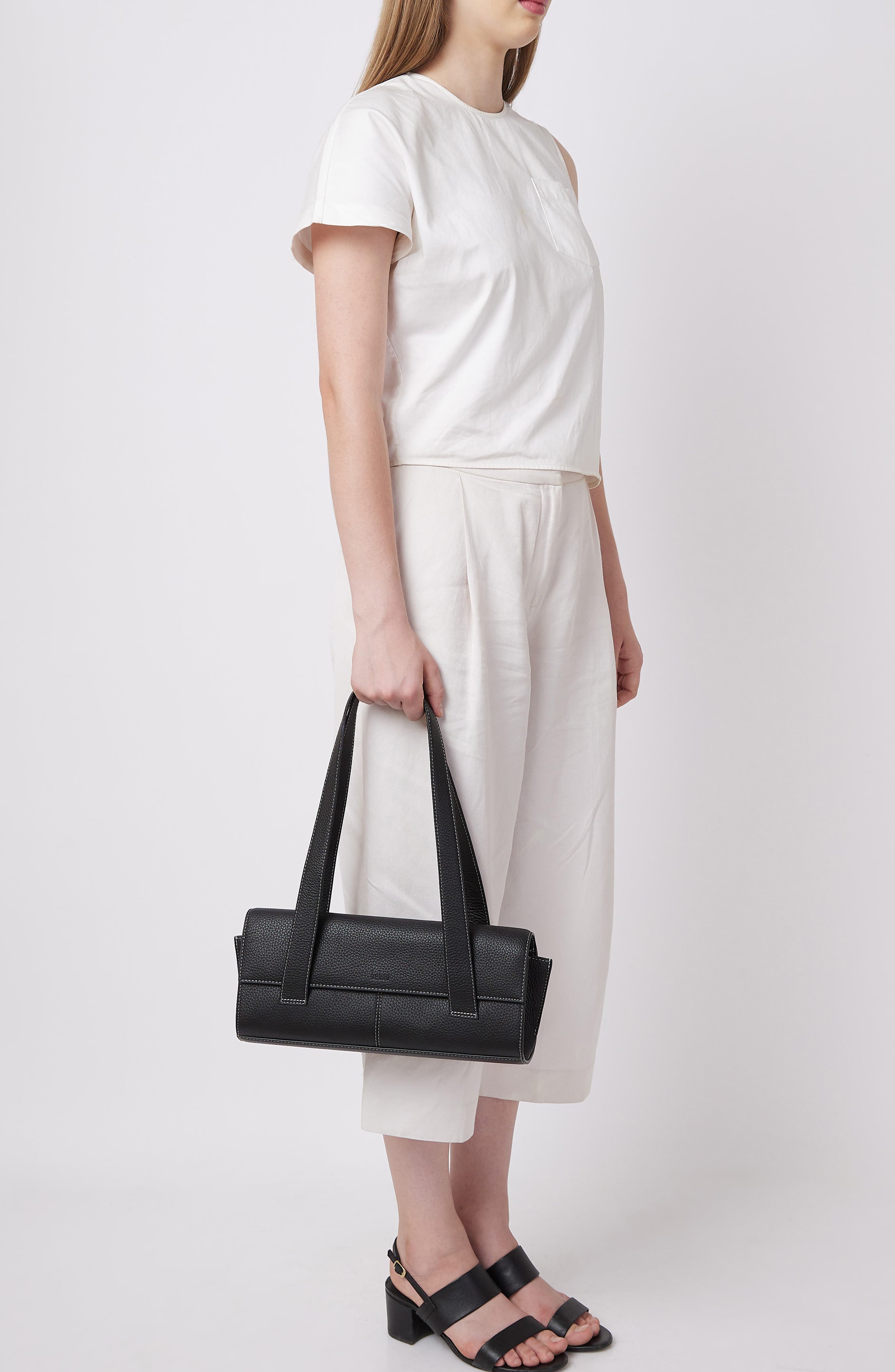 behno Michelle Pebble Leather Shoulder Bag, Alternate, color, 