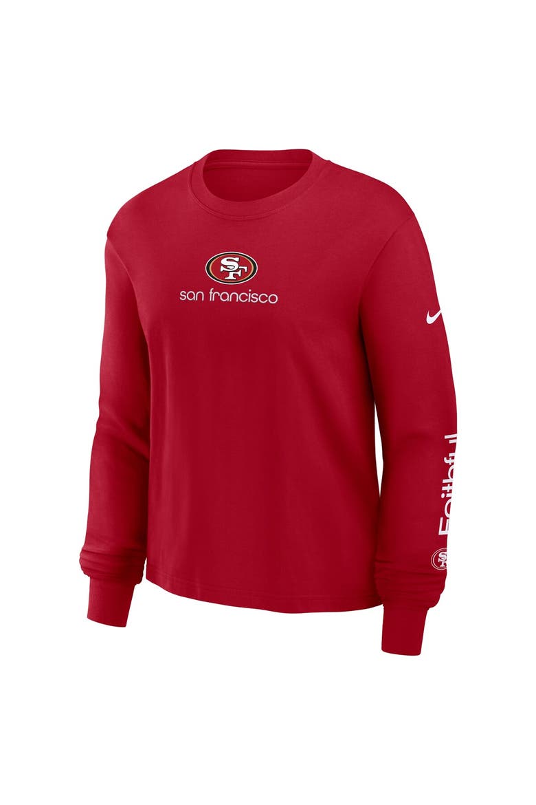 Women's Nike Scarlet San Francisco 49ers Boxy Long Sleeve T-Shirt, Alternate, color, Scarlet