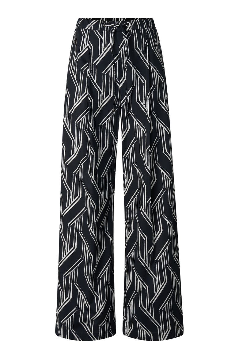 Pleated Trousers Gina, Main, color, Navy blue/white