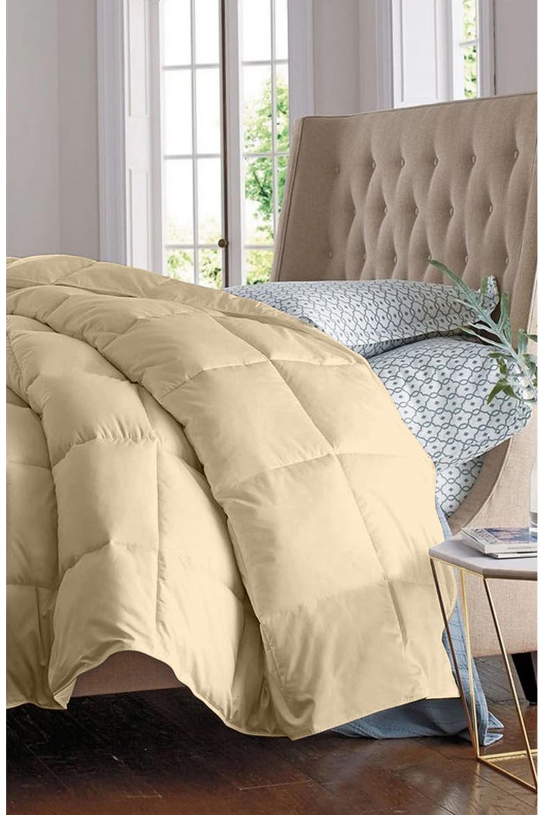 Solid White Microfiber Comforter, Main, color, IVORY