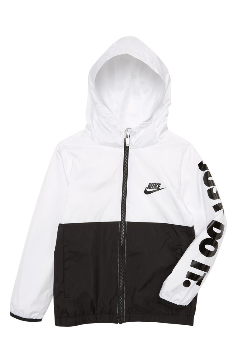 Nike Kids' Just Do It Windrunner Jacket, Main, color, White