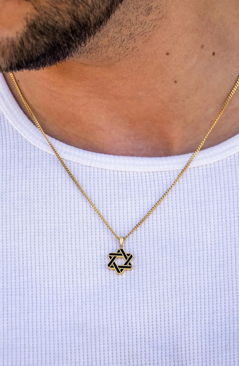 Vincero Star of David Pendant Necklace, Alternate, color, Silver