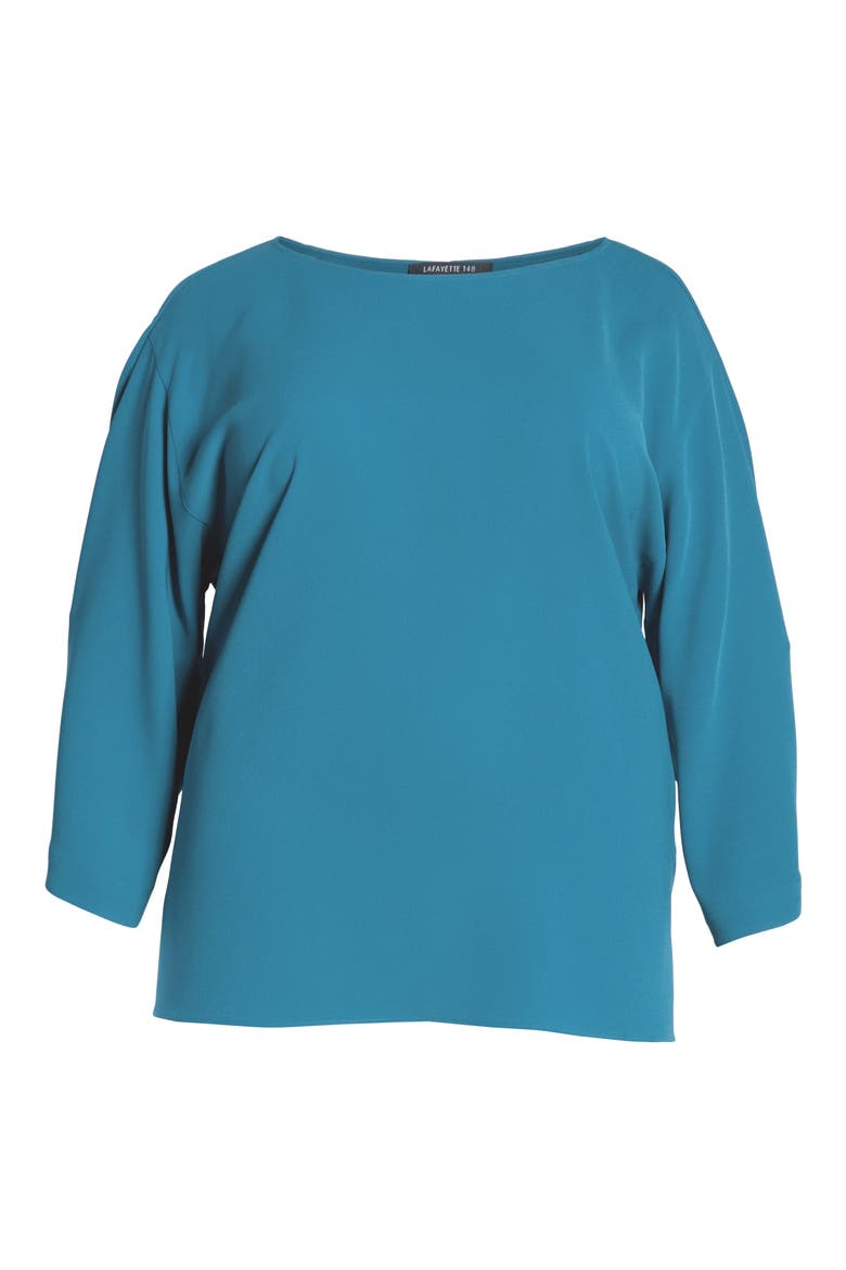 Reanna Finesse Crepe Blouse, Alternate, color, PACIFIC