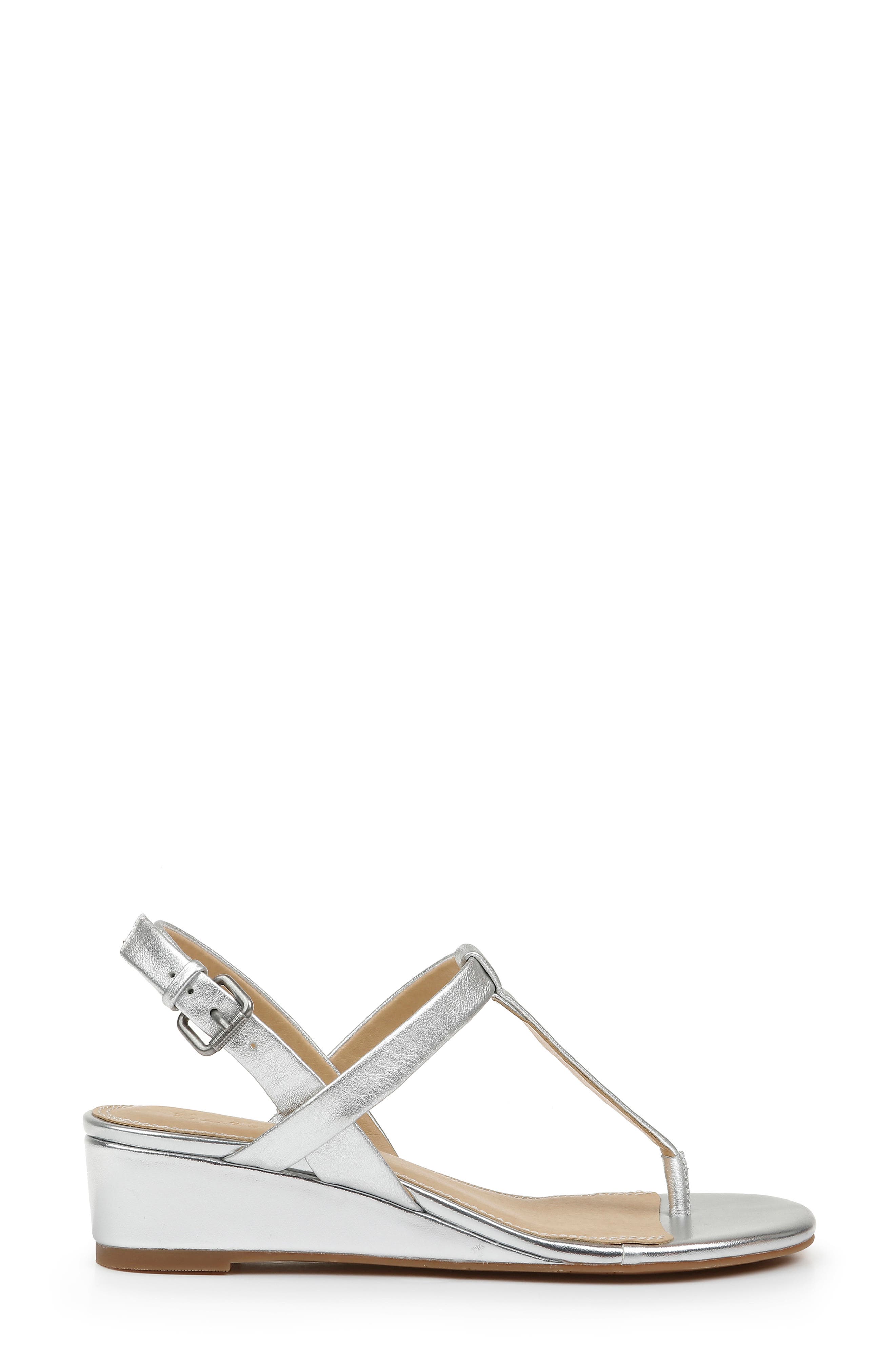 Avalon Wedge Sandal, Alternate, color, SILVER LEATHER