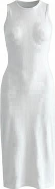BRUNNA.CO The Ola Rib Second-Skin Bodycon Midi Dress In White