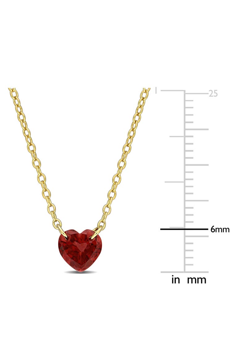 Garnet Heart Pendant Necklace, Alternate, color, RED