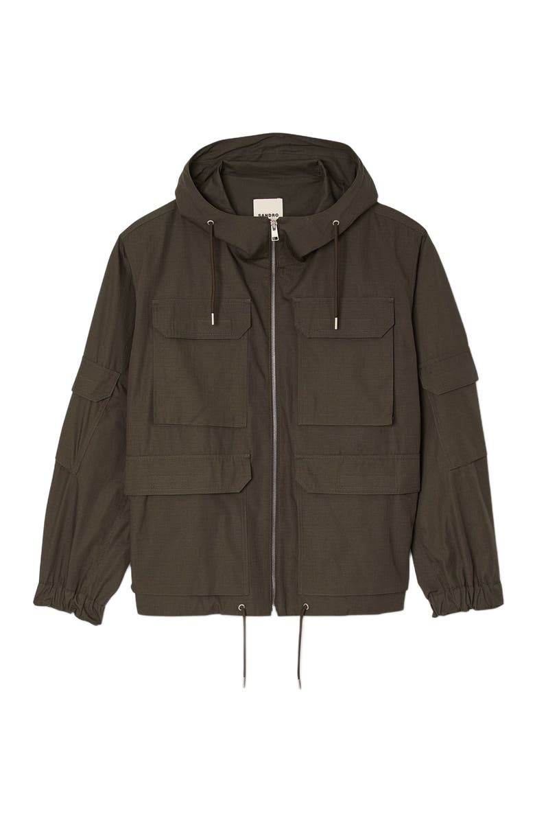 SANDRO Hooded military parka, Alternate, color, 