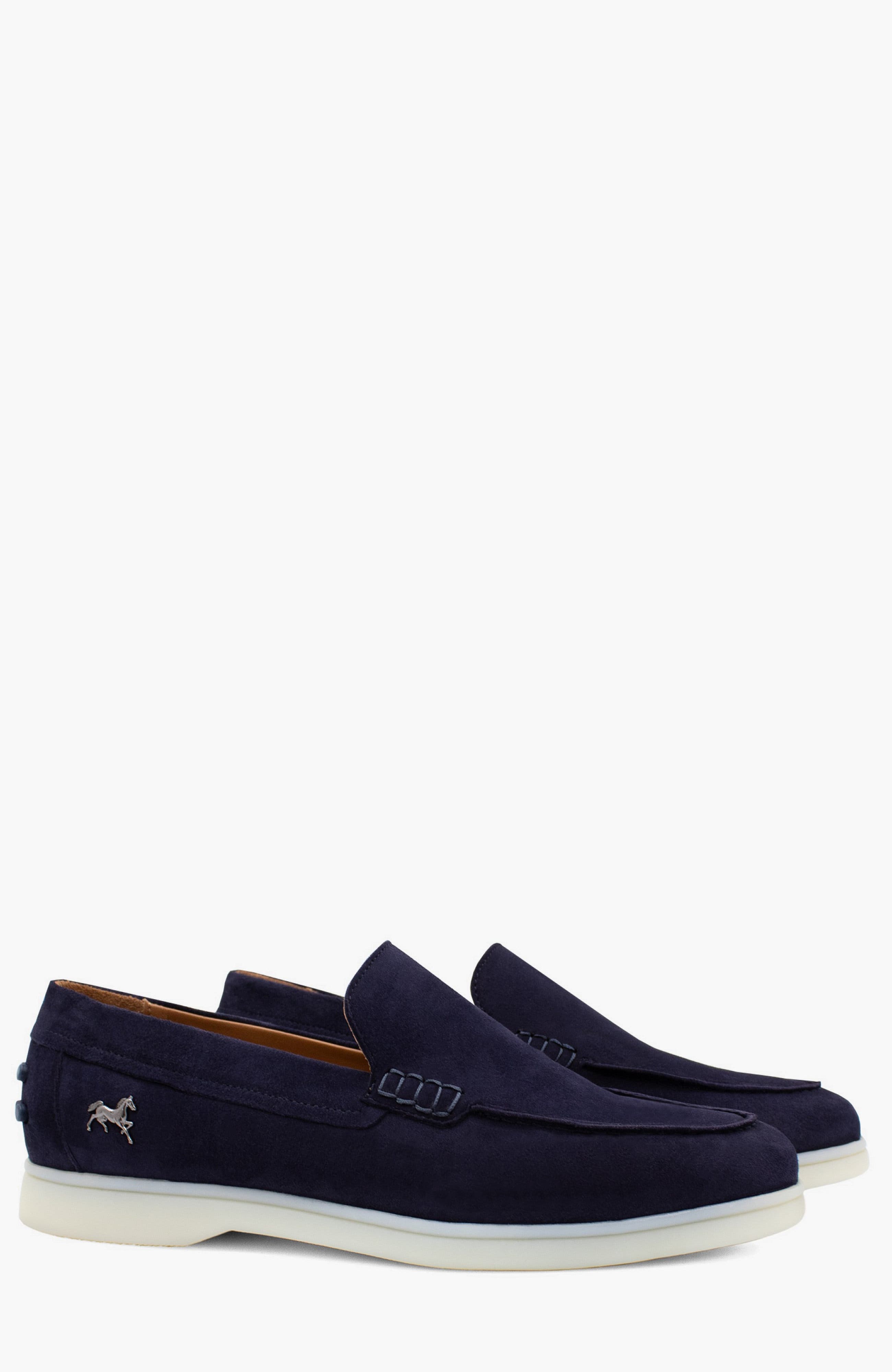 Nautical Suede Loafers, Alternate, color, Navy