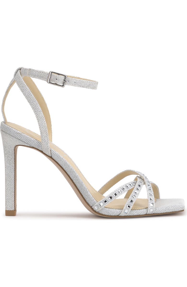 Jessica Simpson Leonah Ankle Strap Sandal, Alternate, color, Silver/ White