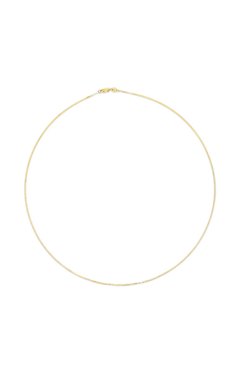 Haus of Brilliance Unisex Solid 14K Gold 0.75mm Classic Box Chain Necklace, Alternate, color, Yellow