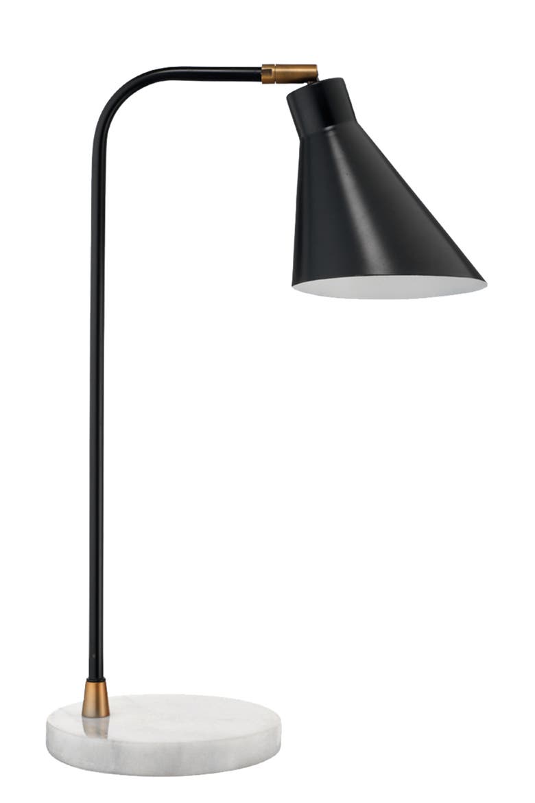 Chronicle Marble Task Lamp with Iron Shade, Main, color, Black