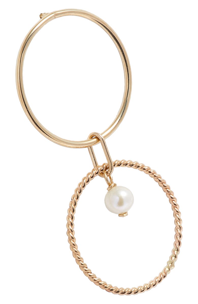 Poppy Finch Pearl Double Hoop Earrings, Alternate, color,