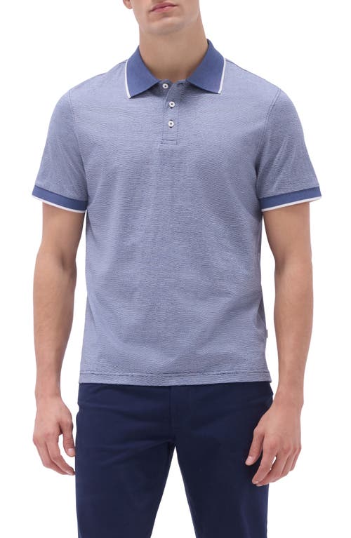 Bugatchi Tipped Piqué Cotton Polo In Navy