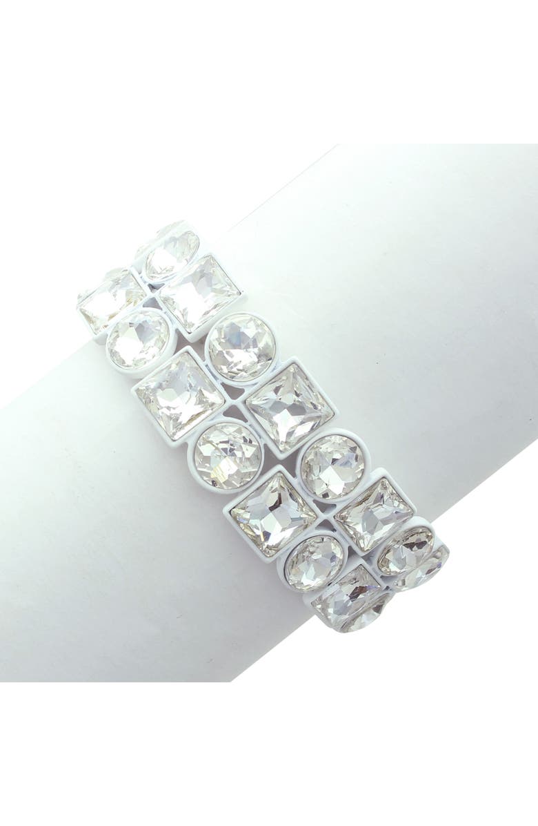OLIVIA WELLES Crystal Frosted Bracelet, Alternate, color, Silver / Clear