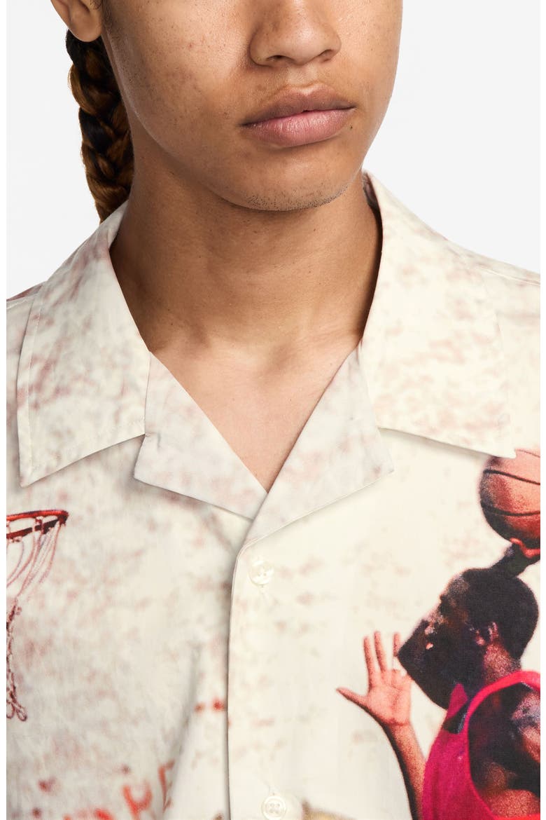 Air Jordan Cotton Camp Shirt, Alternate, color, 133 SAIL