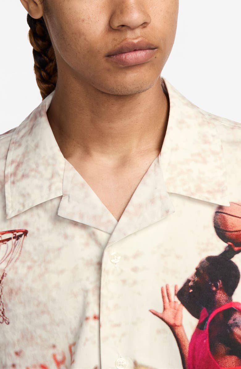 Jordan Air Jordan Cotton Camp Shirt, Alternate, color, 