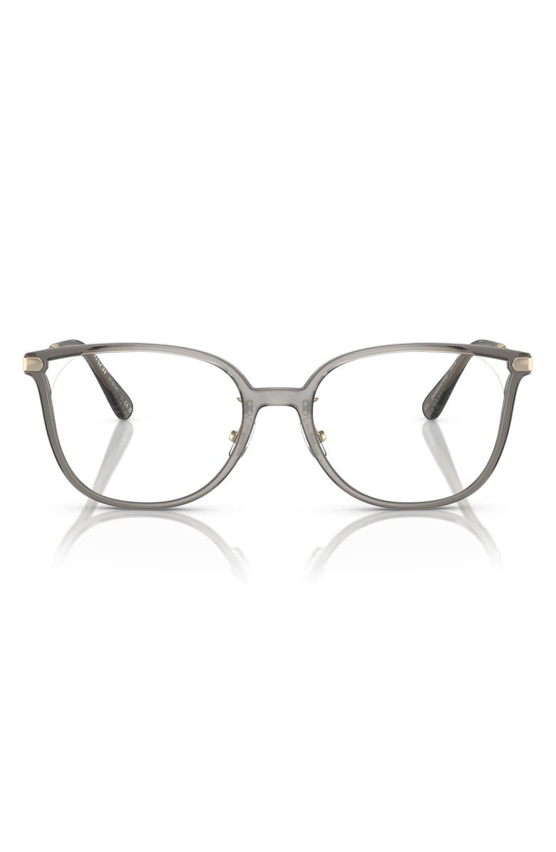 COACH 55mm Square Optical Glasses, Main, color, Transparent Grey / Demo Lens