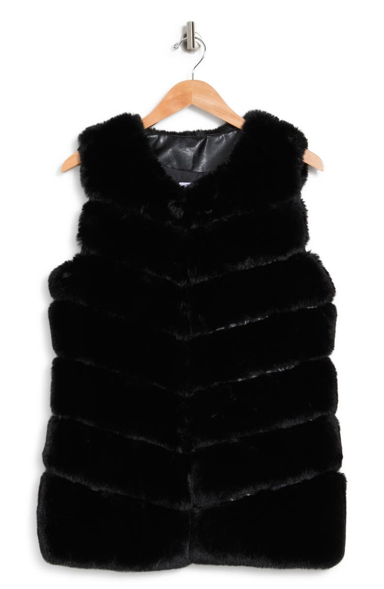 La Fiorentina Quilted Faux Fur Vest, Alternate, color, 