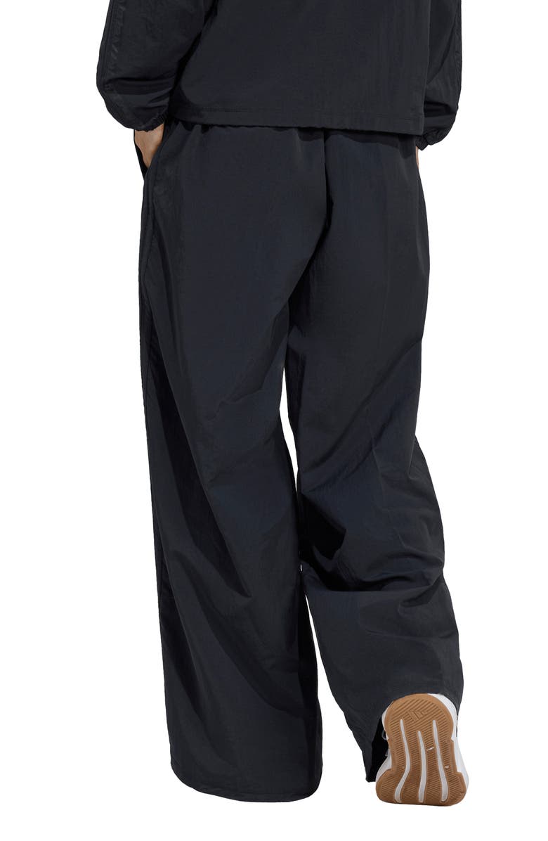 adidas Iconic 3-Stripe Wide Leg Track Pants, Alternate, color, Black