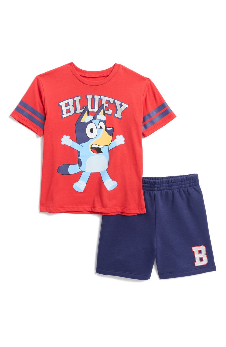 Happy Threads Kids' Bluey T-Shirt & Shorts Set, Main, color, 