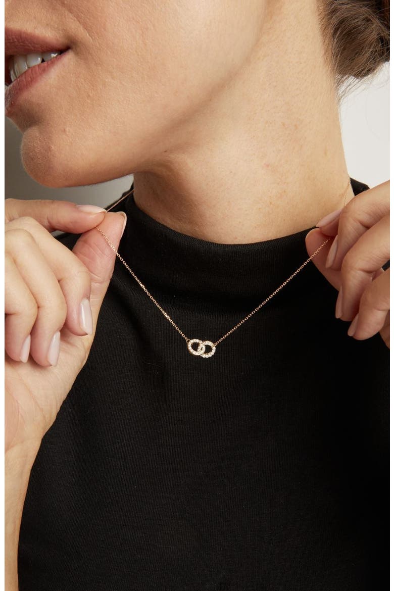 Double Lab Grown Sapphire Connection Necklace, Alternate, color, Yellow Gold Vermeil