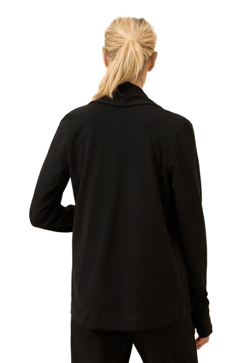 Luxe Essential Swing Cardigan Made With Organic Cotton, Alternate, color, Black