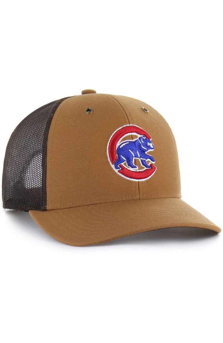 CARHARTT X 47 Men's Carhartt x '47  Brown Chicago Cubs Trucker Adjustable Hat, Alternate, color, Brown