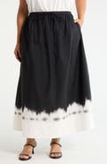Halogen® Drawstring Waist Cotton Maxi Skirt