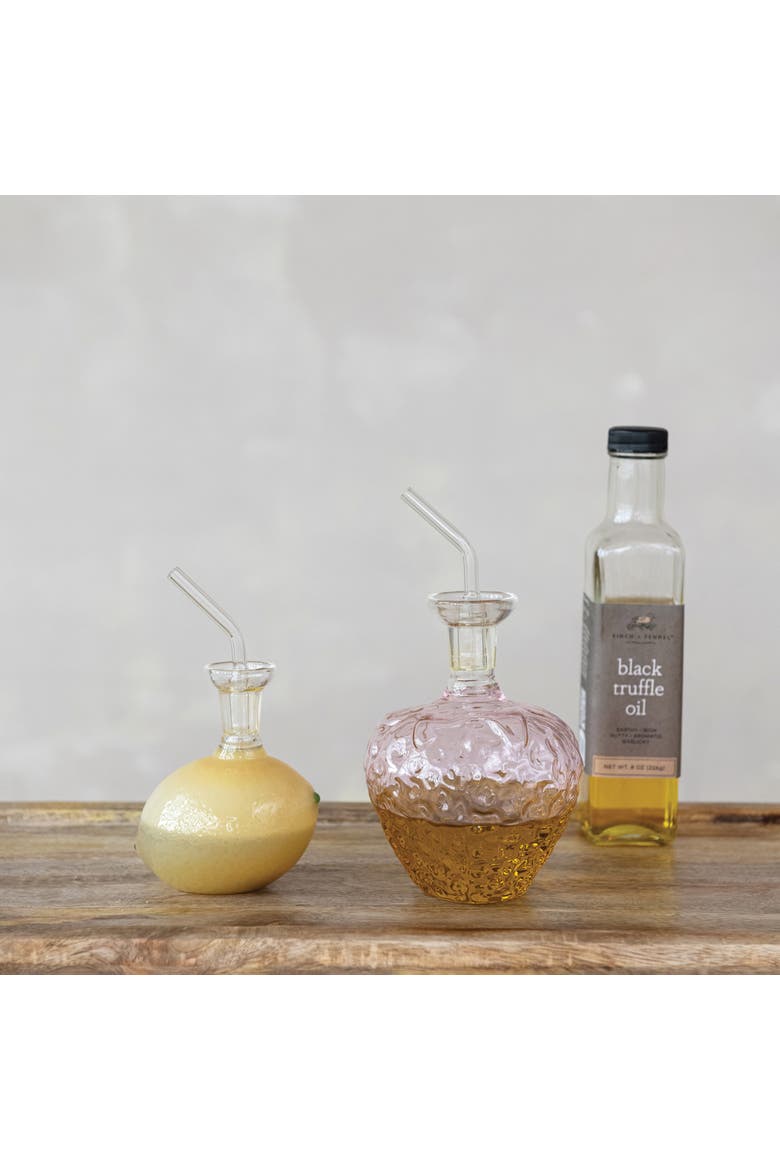 Glass Strawberry Shaped Oil Cruet with Stopper, Alternate, color, Pink