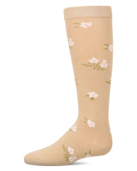 Opaque Stretch Blissful Bloom Knee High Sock (Little Kid & Big Kid)