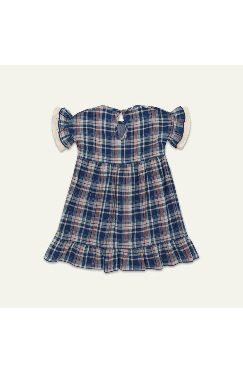 Lilly + Sid Organic Cotton Check Print Dress, Alternate, color, Navy