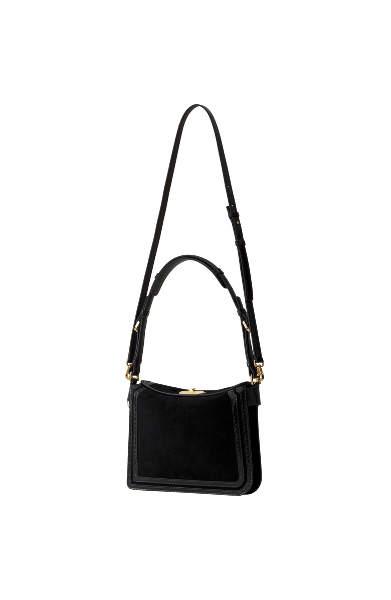 Lanvin Compagnon Small Asymmetrical Bag In Python Finishing, Alternate, color, Black/Black