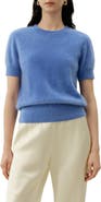 Lilysilk Brushed Cashmere Short-Sleeve Sweater