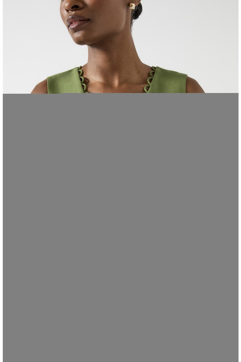 Frances Scallop Trim Vest, Alternate, color, LEAF