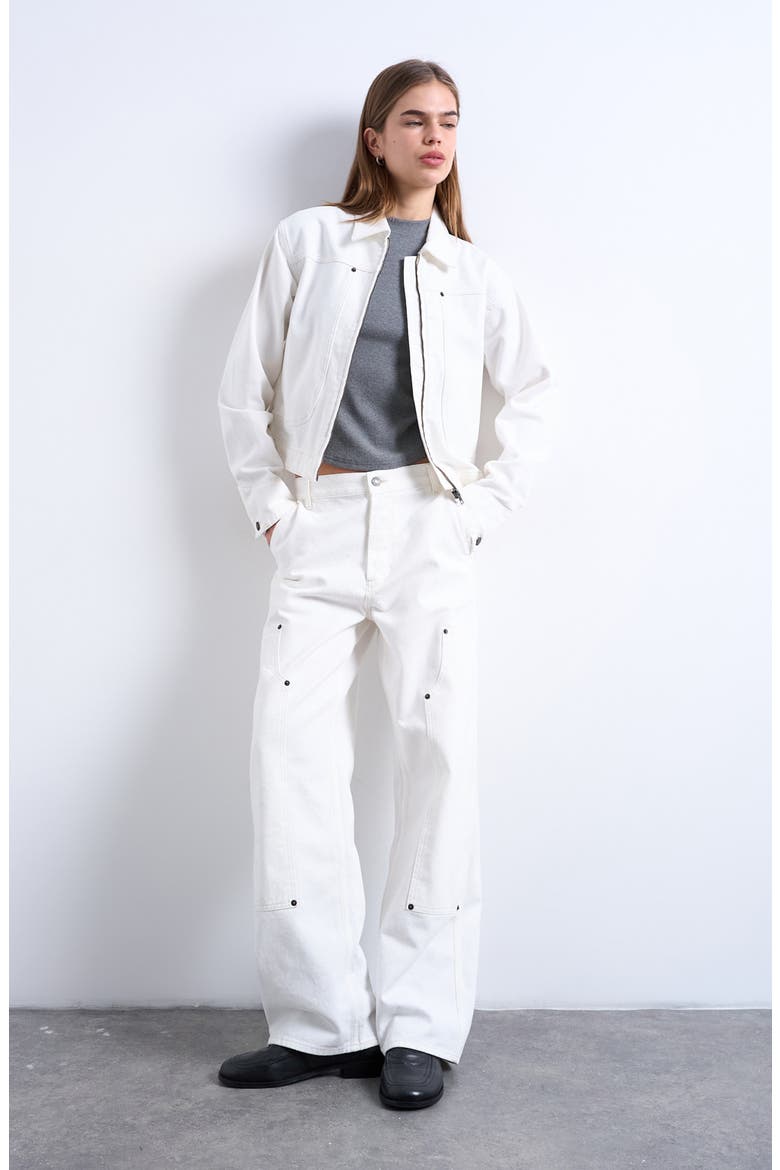 Column Straight Leg Jeans, Alternate, color, IVORY