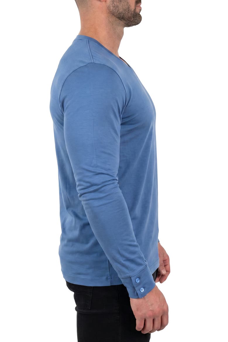 Rissa Long Sleeve V-Neck T-Shirt, Alternate, color, BLUE
