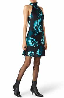 Steve Madden Lara Floral Print Mini Halter Dress