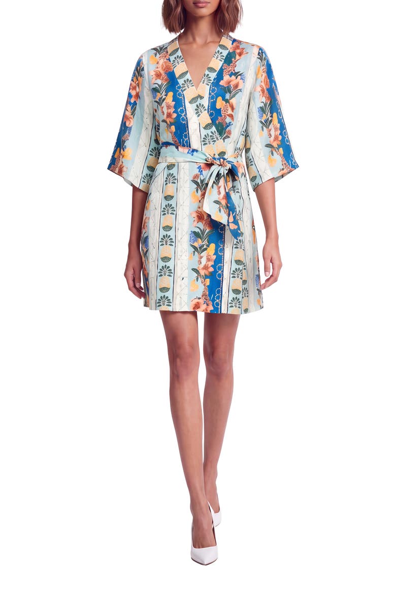 Carly Wrap Minidress, Main, color, MULTI PRINT