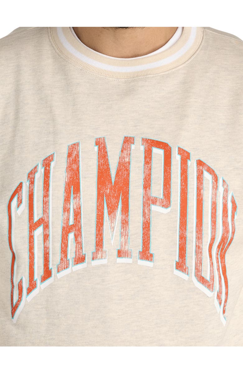 Champion Big & Tall Contrast Signature Sweatshirt, Alternate, color, Beige Orange