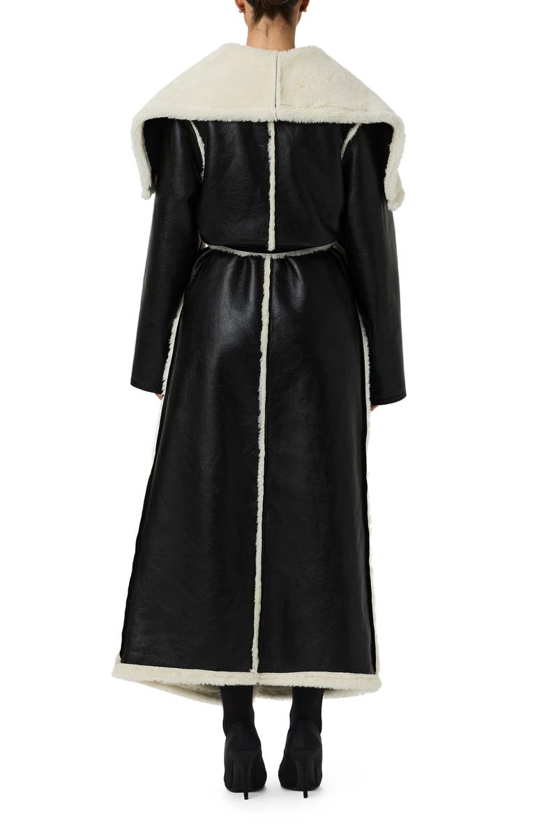 Naked Wardrobe Reversible Faux Shearling Jacket, Alternate, color, Black