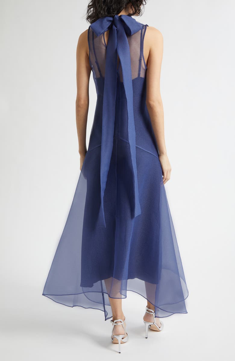STAUD Auden Sleeveless Chiffon Gown, Alternate, color, Navy