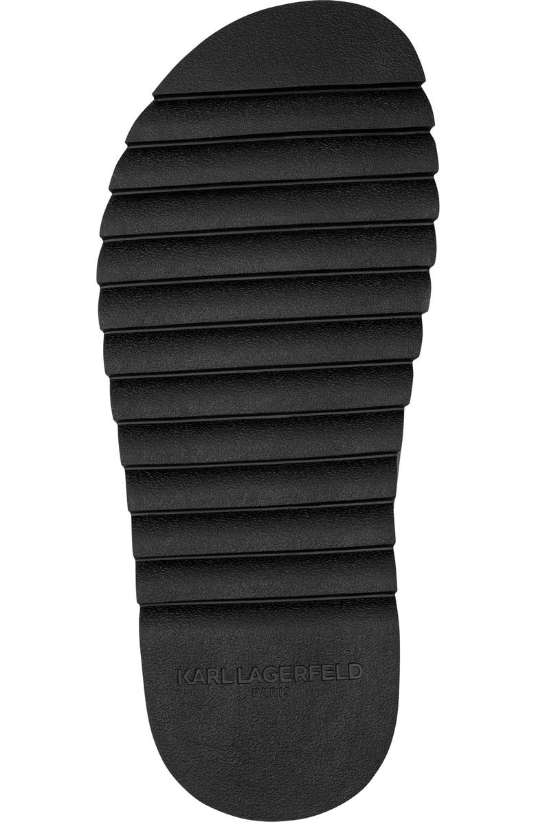 KARL LAGERFELD PARIS Charlot Front 3D Logo Banded Slide Sandal, Alternate, color, Black