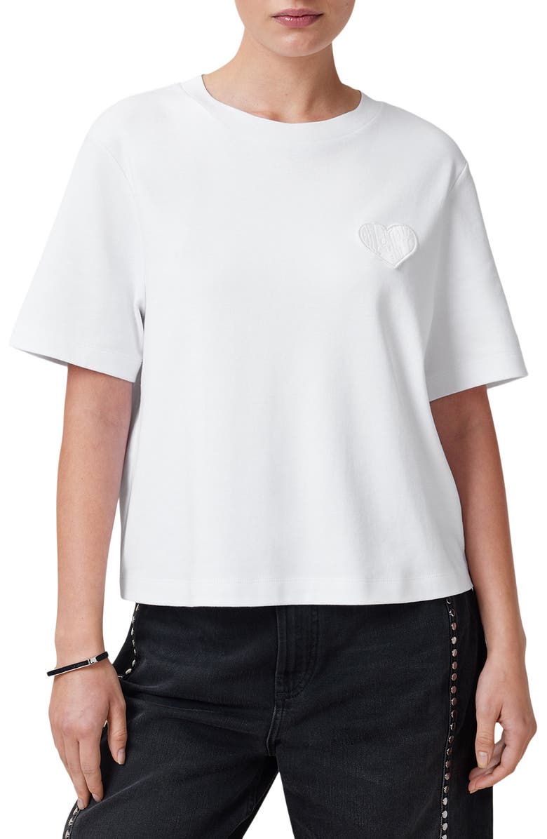 AllSaints Lover Lisa T-Shirt, Main, color, Optic White